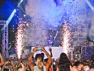 Efectos actuación Steve Aoki, Falkata, Gandía. Agosto 2013